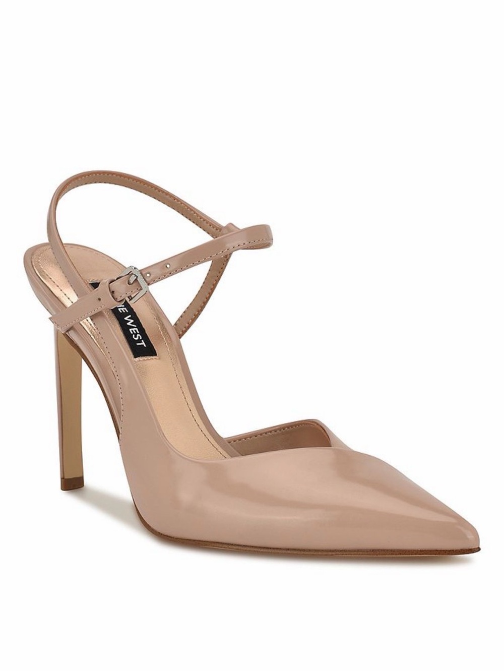 Nine West Franka Nude Patent Pointed Toe Stiletto Pumps 8.5M $95.99